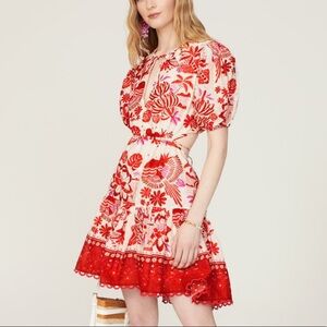 Farm Rio Tiles Off White Mini Dress Size XS